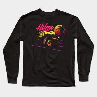 Neon Toyota Hilux Retro Sunset Long Sleeve T-Shirt